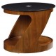 Curve Walnut Veneer Side Table